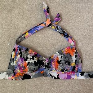 Shirred Multicolor Bikini Top